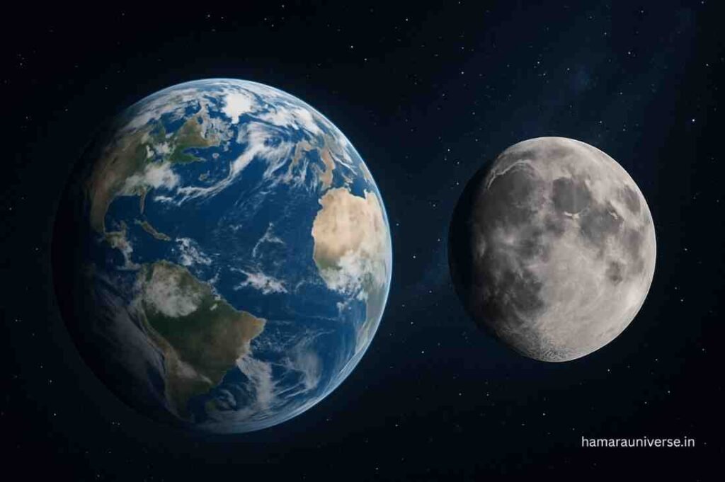 चाँद पृथ्वी से दूर जा रहा है, हर साल लगभग ३.८ सें मी 