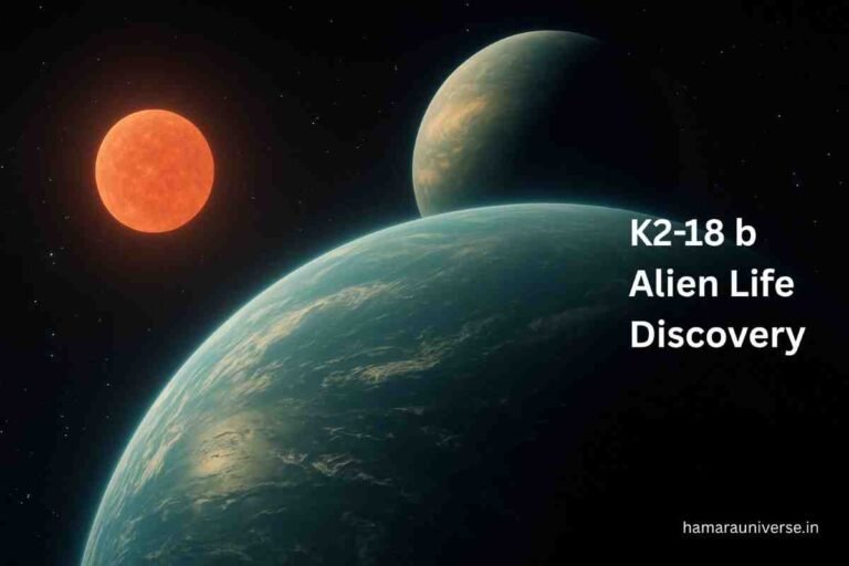 K2-18 b ग्रह की काल्पनिक छवि - हाइड्रोजन वातावरण और महासागर के साथ