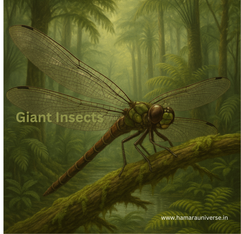 Meganeura, एक विशाल प्राचीन ड्रैगनफ्लाई जैसा कीट (Giant Insect) जो कार्बोनिफेरस युग में पक्षियों से भी बड़ा होता था।